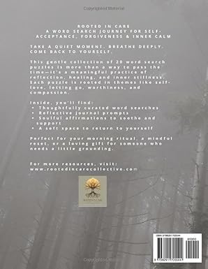 The back cover of the book Sacred Stillness by Rooted In Care Collective